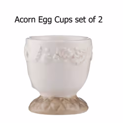 Ceramic Egg Cups 2pcs Cream Hand Painted Hard Soft Boiled Egg Holders Breakfast