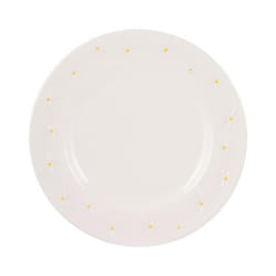 Daisy Dinner Plate 27cm Stoneware Glaze Hand Painted Flower Embossed White Round
