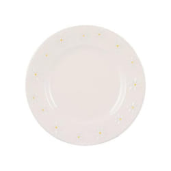 Daisy Side Plate 21cm Stoneware Glaze Hand Painted Flower Embossed White Round