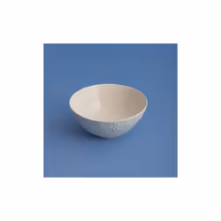 Daisy Cereal Bowl 16.5cm Stoneware Hand Painted Flower Embossed White Round