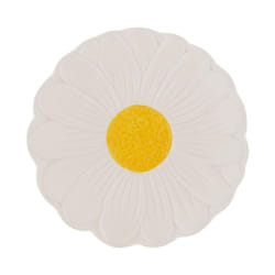 Daisy Spoon Rest Utensil Kitchen Tidy Ceramic Round Hand Painted Flower Embossed
