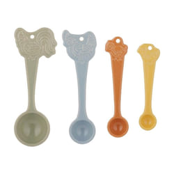 Measuring Spoons Set Of 4 Home To Roost Stoneware Cockerel Embossed Kitchen