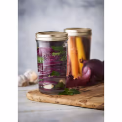 0.5 Litre Set of Three Wide Mouth Screw Top Glass Preservation Jars - Clear