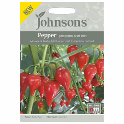 Johnsons Hot Pepper Seeds Biquino Red Mild To Medium Spicy Chilli