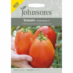Johnsons Home Grown Vegetables Tomato Super Mama F1 Seeds