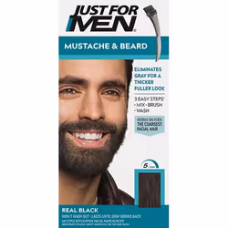 Just For Men Mustache & Beard M-55 Real Black 14g, Beard, Mustache, Black, 14 g, Gel, 1 pc(s), Box