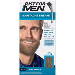 Just For Men M25 Moustache and Beard Facial Hair Color Light Brown