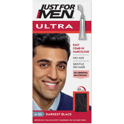 Ultra Darkest Black Hair Colour Dye, No Mix Comb-In Applicator to Comb Away The Greys, Ammonia & Peroxide Free â A65