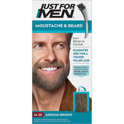 Just For Men Brush In Gel Moustache & Beard Hair Dye Medium Brown  M35