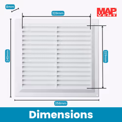 Hardware 929-02 Plastic Louvre Vents, White, 9" x 9"