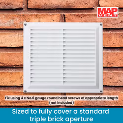 Hardware 929-02 Plastic Louvre Vents, White, 9" x 9"
