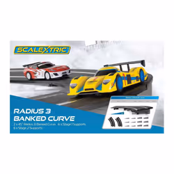 SCALEXTRIC Sport Track C8297 2x Radius 3 Banked Curves & Supports