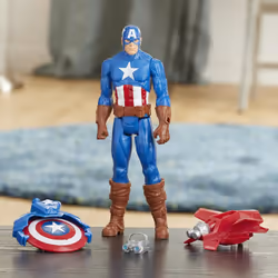 Marvel Avengers Titan Hero Captain America Blast Gear 30cm with Launcher, 2 Accessories and Projectile