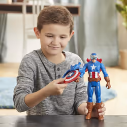 Marvel Avengers Titan Hero Captain America Blast Gear 30cm with Launcher, 2 Accessories and Projectile - Additional view 4