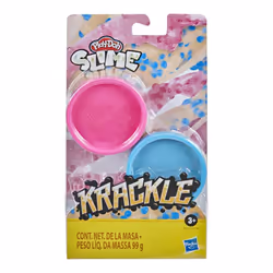 Play-Doh Krackle Slime Pink & Light Orange 2 Pack of Slime Compound with Beads for Kids 3 Years & Up