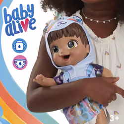 Baby Alive Tinycorns Doll  Panda Unicorn  Accessories  Drinks  Wets  Brown Hair Toy for Kids Ages 3 Years and Up