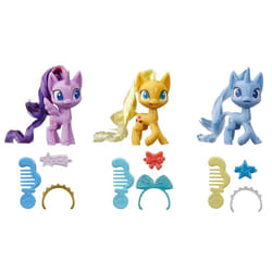 My Little Pony Potion Pony 3-Pack - Twilight Sparkle  Applejack  and Trixie Lulamoon 3-Inch Pony Toys with Brushable Hair  15 Accessories