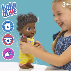 Baby Gotta Bounce Doll, Kangaroo Outfit, Bounces with 25+ SFX and Giggles, Drinks and Wets, Black Hair Toy for Children Aged 3 and Up