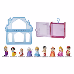 Disney Princess Comics Adventure Discoveries Collection Doll Set with 9 Figures Bases Display Castle and Case Toy for Gir ...