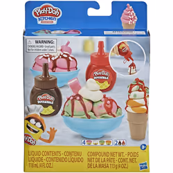 Play-Doh Kitchen Creations Double Drizzle Ice Cream Playset for Children 3 Years and Up with 2 Play-Doh Drizzle Colours and 4 ...