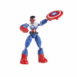 Marvel Avengers Bend And Flex Action Figure, 6-Inch Flexible Captain America Super Hero Figure Toy, Ages 4 And Up