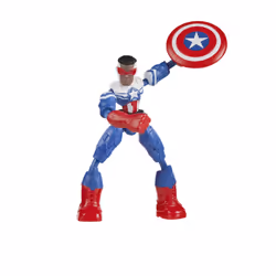 Marvel Avengers Bend And Flex Action Figure, 6-Inch Flexible Captain America Super Hero Figure Toy, Ages 4 And Up