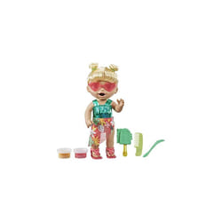 Baby Alive Sunshine Snacks Doll, Eats and Poops, Summer-Themed Waterplay Baby Doll, Ice Pop Mold, Toy for Kids Ages 3 and Up, Blonde Hair