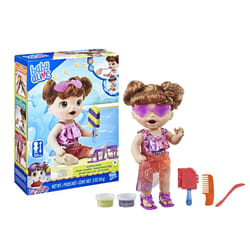 Baby Alive Sunshine Snacks Doll, Eats and Poops, Summer-Themed Waterplay Baby Doll, Ice Pop Mold, Toy for Kids Ages 3 and Up, Brown Hair