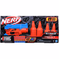 Nerf Alpha Strike Cobra RC-6 Dart Gun Set With Target Bottles 17pc set