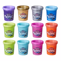 Play-Doh Slime HydroGlitz 12 Multipack of Assorted Metallic Colors for Kids 3 Years and Up Slippery and Smooth Texture Non- ...