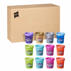 Play-Doh Slime HydroGlitz 12 Multipack of Assorted Metallic Colors for Kids 3 Years and Up  Slippery and Smooth Texture  Non-Toxic