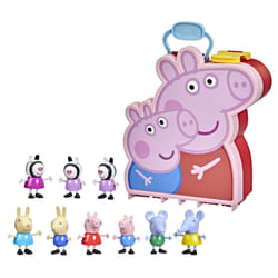 Peppa Pig Peppa's Adventures Carry-Along Brothers & Sisters Preschool Toy, 9 Figures in Carry Case Including Zebra Sisters, Ages 3 and Up