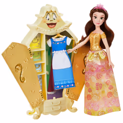 Disney Princess Belle and Wardrobe, Fashion doll, Female, 3 yr(s), Boy/Girl, 302 g, Multicolour