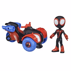 Marvel Miles Morales Action Figure And Techno-Racer Vehicle, 3 yr(s), Spider-Man, Multicolour, Plastic