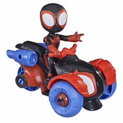 Marvel Miles Morales Action Figure And Techno-Racer Vehicle