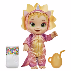 Baby Alive Dino Cuties Doll, Triceratops, Doll Accessories, Drinks, Wets, Triceratops Dinosaur Toy for Kids Ages 3 Years and  ...