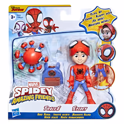 Marvel Spidey and His Amazing Friends Hero Reveal Figure 2-Pack, Mask Flip Feature, Spidey and Trace-E, Ages 3 And Up