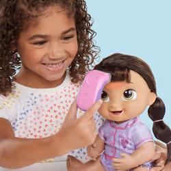 Baby Alive Lulu Achoo Doll  12-Inch Interactive Doctor Play Toy with Lights  Sounds  Movements and Tools  Kids 3 and Up  Brown Hair