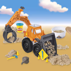 Hasbro Play-Doh E9226 Wheels Front Loader Toy Truck for Children from 3 Years with Play-Doh Sand Clay and 2 Classic, Multi Colour