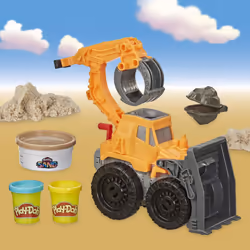 Hasbro Play-Doh E9226 Wheels Front Loader Toy Truck for Children from 3 Years with Play-Doh Sand Clay and 2 Classic, Multi Colour