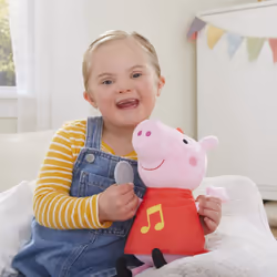 Oink-Along Songs Peppa Singing Plush Doll with Sparkly Red Dress and Bow, Sings 3 Songs, Ages 3 and up