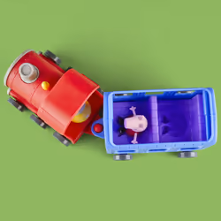 Peppa Pig Peppa’s Adventures Miss Rabbit’s Train Detachable Preschool Toy: 2 Figures, Rolling Wheels, for Ages 3 and Up