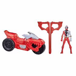 Power Rangers Dino Fury Rip N Go T-Rex Battle Rider, Motorcycle, 4 yr(s), Plastic, Red, Silver