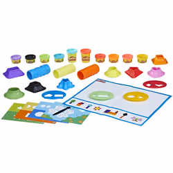 Play-Doh Shapes and Colors Set 5 Activity Playmats 15 Tools & 10 Cans of Assort. Colors Back to School Classroom Supplies ...