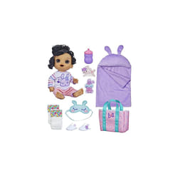 Bunny Sleepover Baby Doll, Bedtime-Themed 12-Inch Dolls, Sleeping Bag & Bunny-Themed Doll Accessories, Toys for 3 Year Old Girls and Boys and Up,