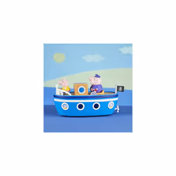 Grandpa Pig's Cabin Boat Preschool Toy: 1 Figure, Removable Deck, Rolling Wheels, for Ages 3 and Up, Multicolor (F3631)