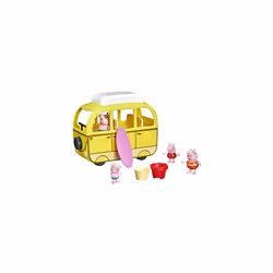 Peppa's Adventures Beach Campervan, Preschool Toy, 10 Pieces, Working Wheels, 3 Years and Above, Multicolored (F3632FF2)