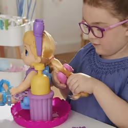 Baby Alive Sudsy Styling Doll, Blonde Hair, 12-Inch, Salon Chair, Toys for 3 Years and Up