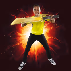 Power Rangers Dino Fury Megafury Saber Electronic Toy with Motion-Activated Light and Sound FX