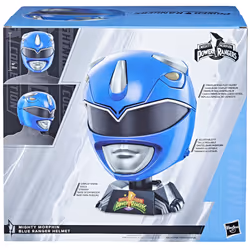 Power Rangers Lightning Collection Mighty Morphin Blue Ranger Premium Collector Helmet Full-Scale for Display, Roleplay, Cosplay